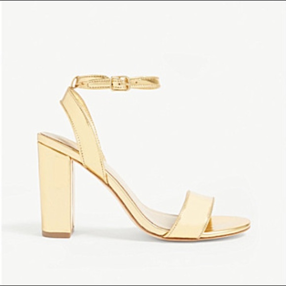 Sandro Adrianne heeled sandals in gold leather - Picture 8 of 8